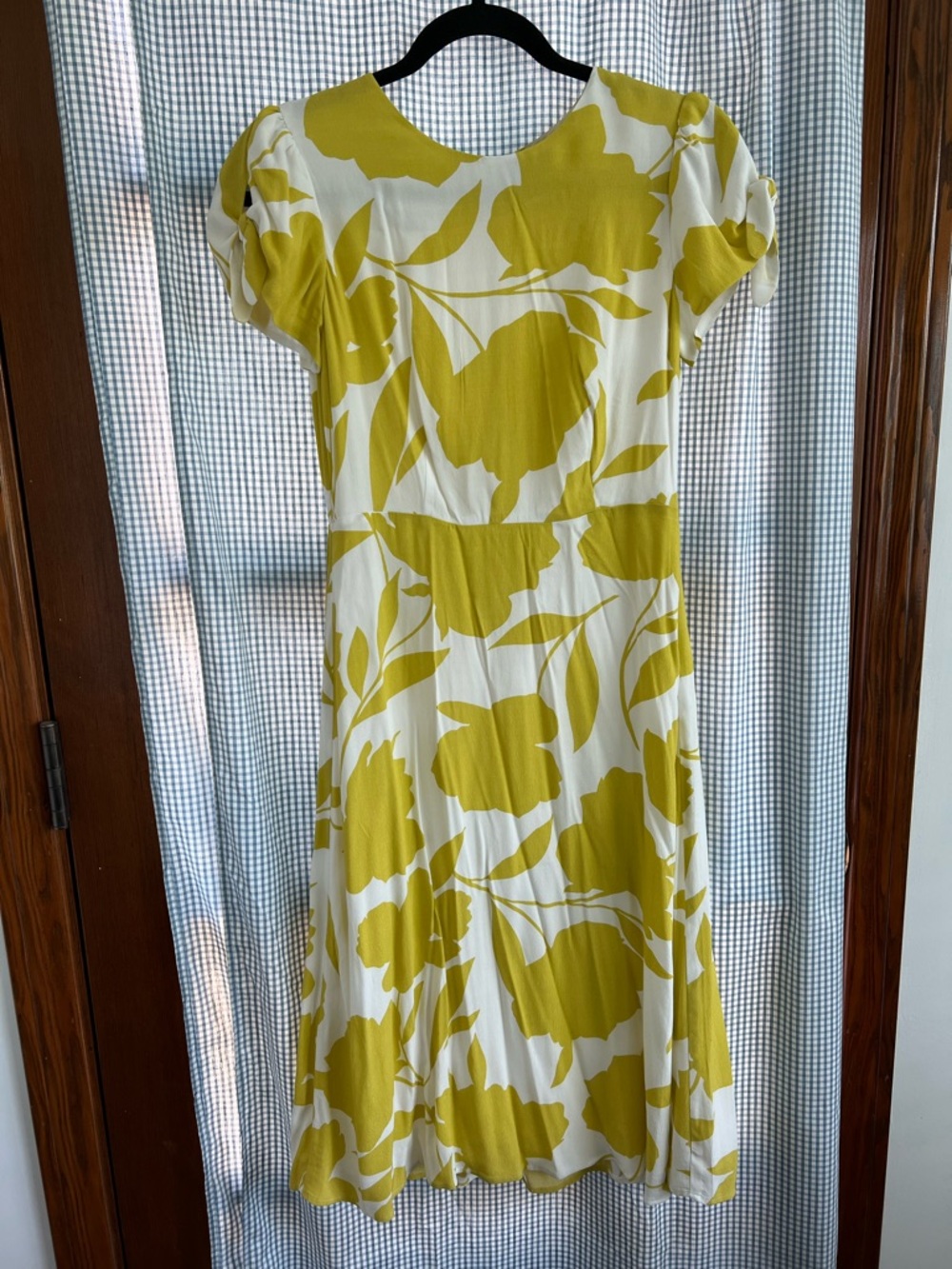 Ann Taylor White Dress with Yellow Floral Print